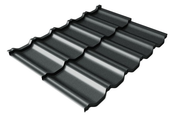 Металлочерепица модульная Квинта Uno Grand Line c 3D резом 0,5 GreenСoat Pural Matt RR2Н3 (RAL 7016 антрацитово-серый) купить в Алатыре