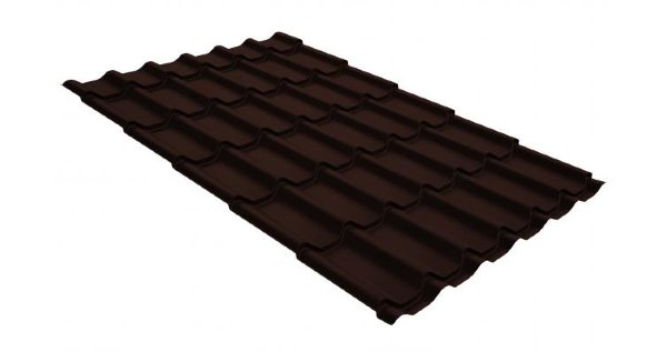 Металлочерепица классик GL 0,5 GreenCoat Pural Matt RR 887 шоколадно-коричневый (RAL 8017 шоколад) купить в Алатыре