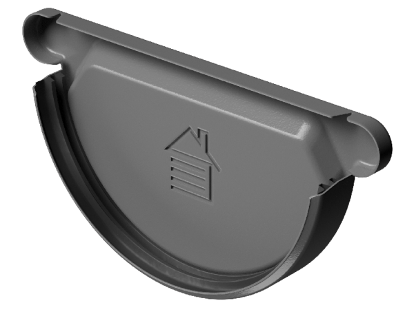 Заглушка желоба D125 Döcke STAL PREMIUM Графит, (RAL 7024) купить в Алатыре