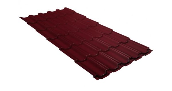 Металлочерепица квинта плюс GL 0,5 Satin RAL 3005 красное вино купить в Алатыре