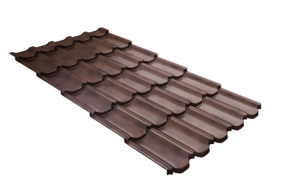 Металлочерепица квинта плюс с  3D резом 0,45 Safari Twincolor Brown купить в Алатыре