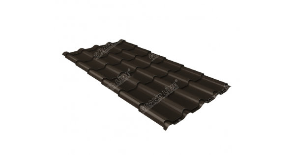 Металлочерепица камея GL 0,5 GreenCoat Pural RR 32 темно-коричневый (RAL 8019 серо-коричневый) купить в Алатыре