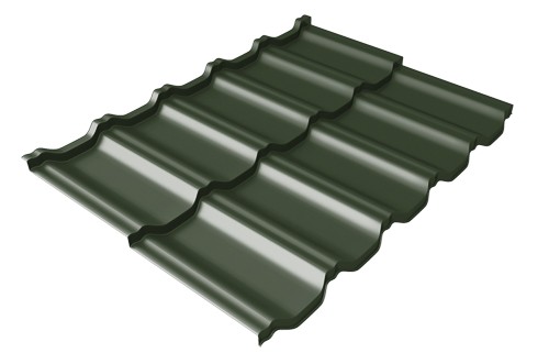 Металлочерепица модульная Квинта Uno Grand Line c 3D резом 0,5 GreenСoat Pural RR 11 темно-зеленый (RAL 6020 хромовая зелень) купить в Алатыре
