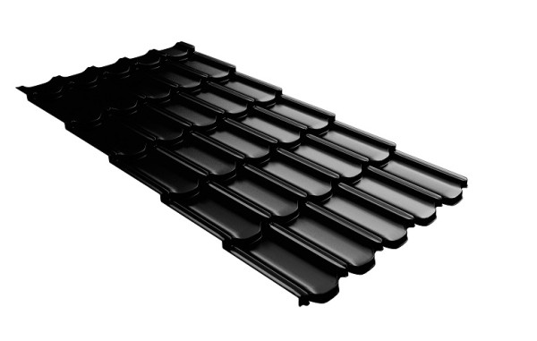 Металлочерепица квинта плюс с 3D резом 0,5 GreenСoat Pural Matt RR 33 черный (RAL 9005 черный) купить в Алатыре
