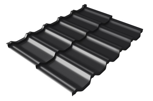 Металлочерепица модульная Квинта Uno Grand Line c 3D резом 0,5 Quarzit lite RAL 9005 черный купить в Алатыре