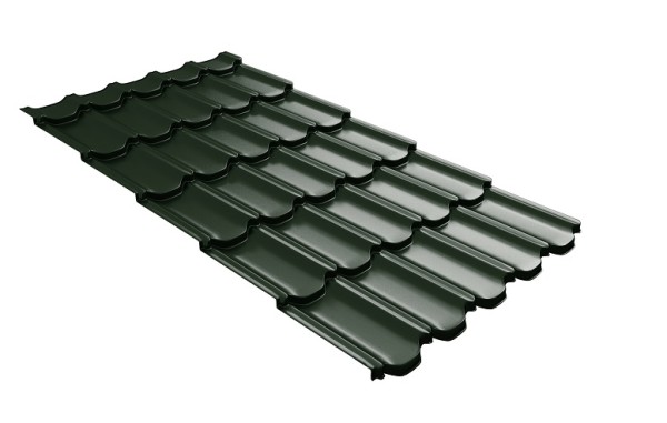 Металлочерепица квинта плюс с 3D резом 0,5 GreenСoat Pural RR 11 темно-зеленый (RAL 6020 хромовая зелень) купить в Алатыре