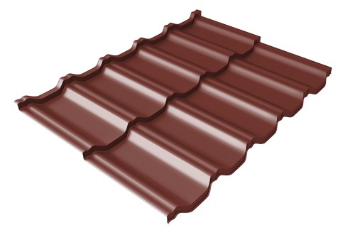 Металлочерепица модульная Квинта Uno Grand Line c 3D резом 0,5 Satin RAL 3009 оксидно-красный купить в Алатыре