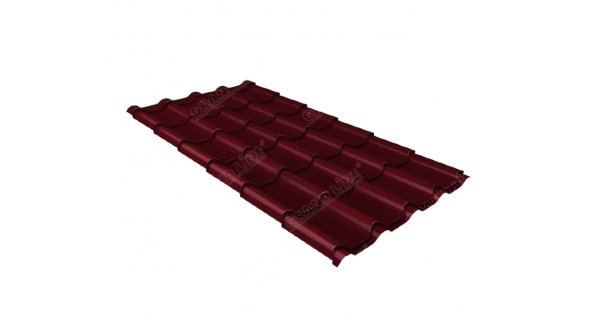 Металлочерепица камея 0,5 Satin RAL 3005 красное вино купить в Алатыре