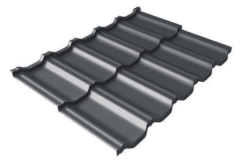 Металлочерепица модульная Квинта Uno Grand Line c 3D резом 0,45 PE RAL 7024 мокрый асфальт купить в Алатыре