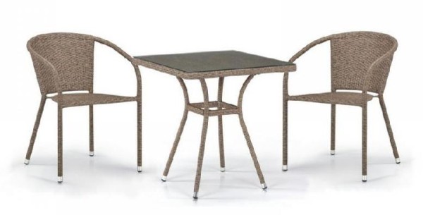 Комплект плетеной мебели AFINA из иск. ротанга T282BNT/Y137C-W56 Light Brown 2Pcs купить в Алатыре