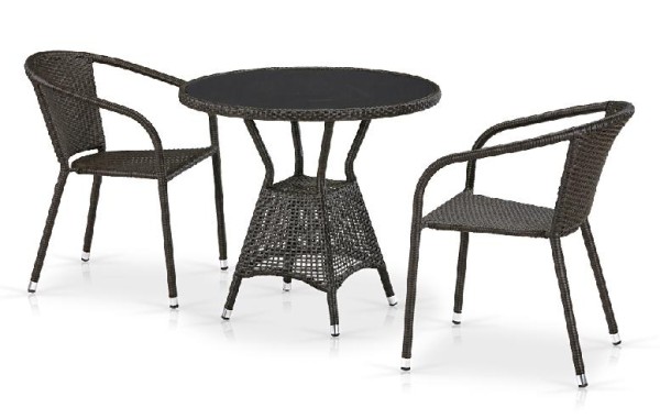 Комплект плетеной мебели AFINA из иск. ротанга T707ANS/Y137C-W53 Brown 2Pcs купить в Алатыре