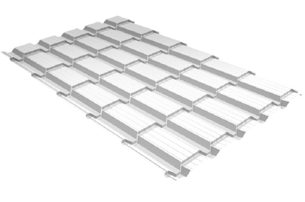 Металлочерепица GL квадро профи 0,5 Satin RAL 9003 сигнальный белый купить в Алатыре