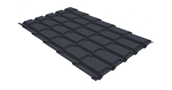 Металлочерепица GL квадро профи 0,5 GreenCoat Pural RR 23 темно-серый (RAL 7024) мокрый асфальт купить в Алатыре