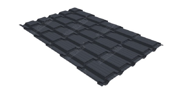 Металлочерепица GL квадро профи 0,5 Satin RAL 7024 мокрый асфальт купить в Алатыре