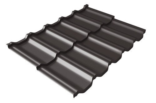 Металлочерепица модульная Квинта Uno Grand Line c 3D резом 0,5 Satin RR 32 темно-коричневый купить в Алатыре